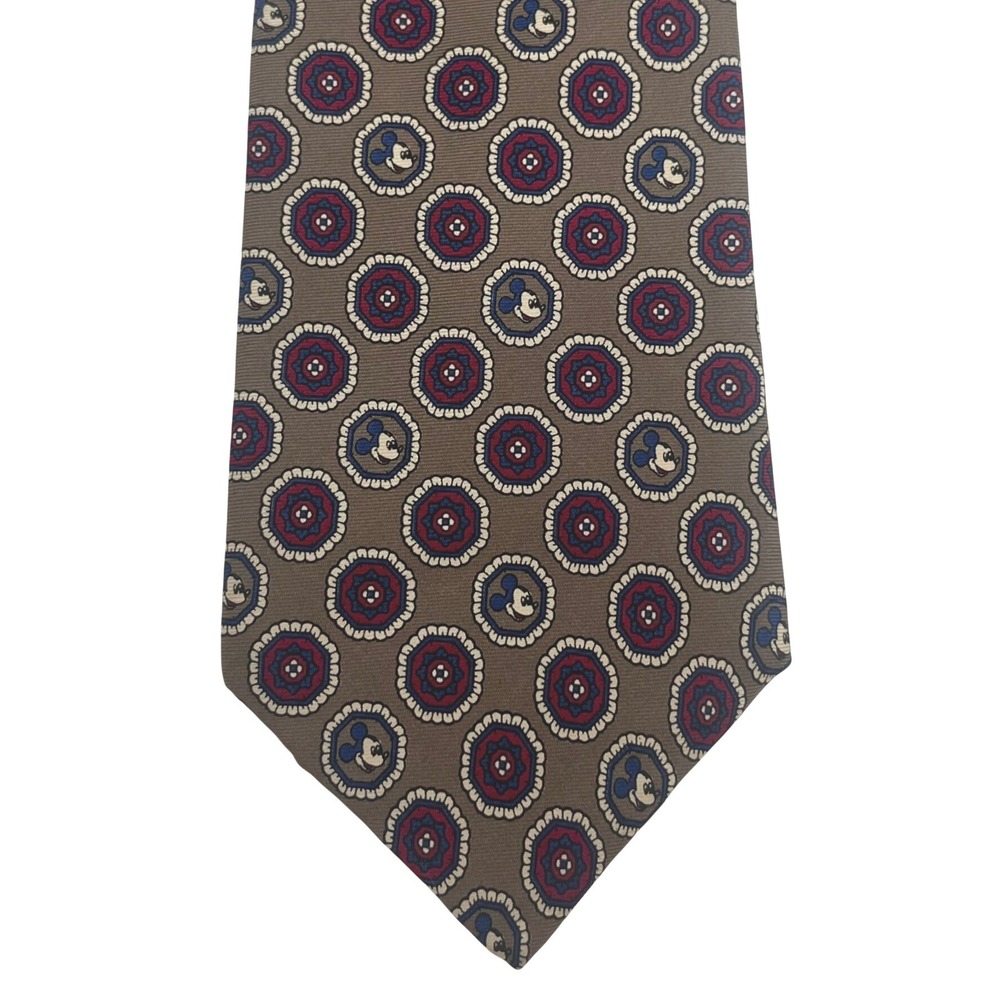 Balancine The Tie Works Disney Mickey Mouse Graphic Silk Tie 1980's USA